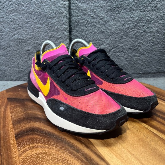 Nike Waffle One SE Casual Lifestyle Sneakers Sport Shoes Pink Yellow Women 7.5 - Picture 3 of 12